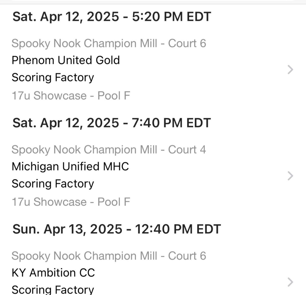 Schedule this weekend for Midwest Mania <a href="/madehoops/">MADE Hoops</a> <a href="/TSF_AAU/">TheScoringFactory Elite</a> 
<a href="/ScoringFactory/">The Scoring Factory</a>
<a href="/PeteStrobl/">Pete Strobl</a> <a href="/JPipilo/">Joe Pipilo</a> <a href="/CharValleyHoops/">Chartiers Valley Basketball</a> <a href="/CoachHayward/">Zack Hayward</a> <a href="/Coach_Dot_/">Corey Dotchin</a>  <a href="/MuracoShay/">Shay Muraco</a>