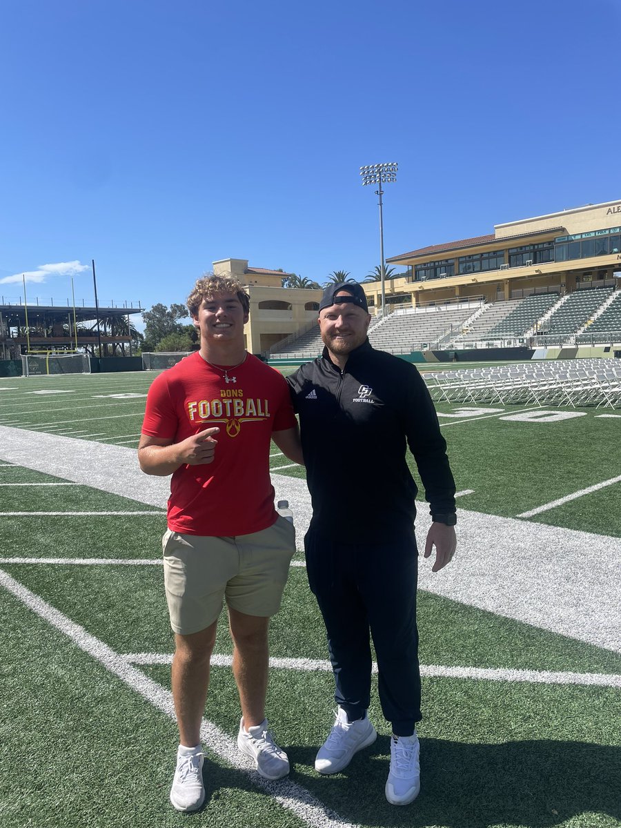 cadesmi1h's tweet photo. Had a great time today at @calpolyfootball ! Thank you @WPlemons @CoachKevinClune @CodyvonAppenCP 

Awesome experience! https://t.co/ZmjjmqV42S