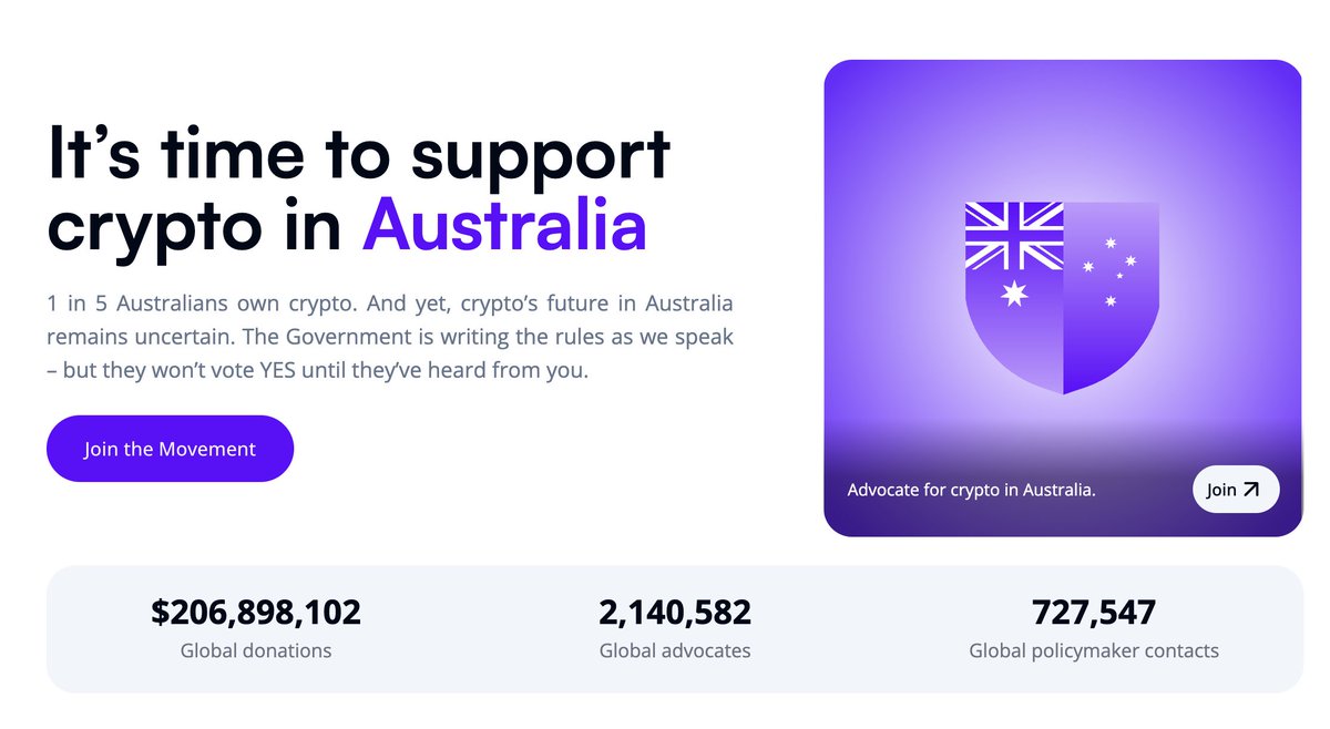Brian Armstrong (@brian_armstrong) on Twitter photo StandWithCrypto has gone global - now in UK, Australia, and Canada (in addition to the US)
we're going to get pro-crypto candidates and legislation everywhere around the world because crypto holders are a massive voting block
(see link below) and follow <a href="/standwithcrypto/">Stand With Crypto๐ก๏ธ</a> StandWithCrypto has gone global - now in UK, Australia, and Canada (in addition to the US)
we're going to get pro-crypto candidates and legislation everywhere around the world because crypto holders are a massive voting block
(see link below) and follow <a href="/standwithcrypto/">Stand With Crypto๐ก๏ธ</a>