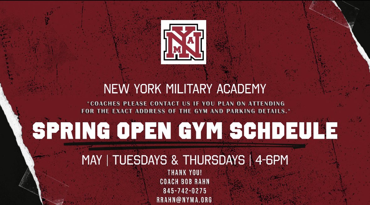Spring Open Gym Schedule