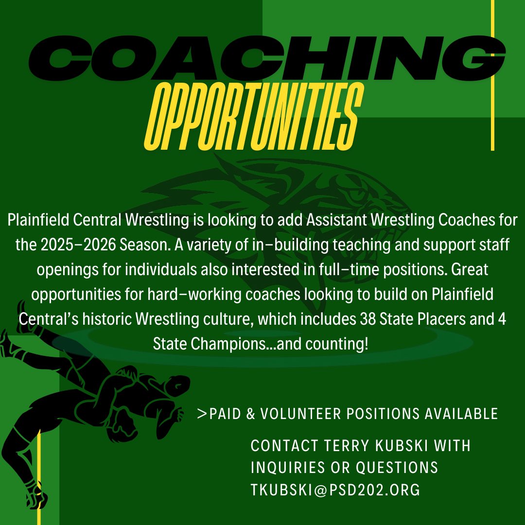 The Wildcats are looking to add to our staff and continue to build on our historic culture. If you have interest in coaching and making a positive impact on our athletes lives. Please email Coach at the email below! ￼#PleaseShare