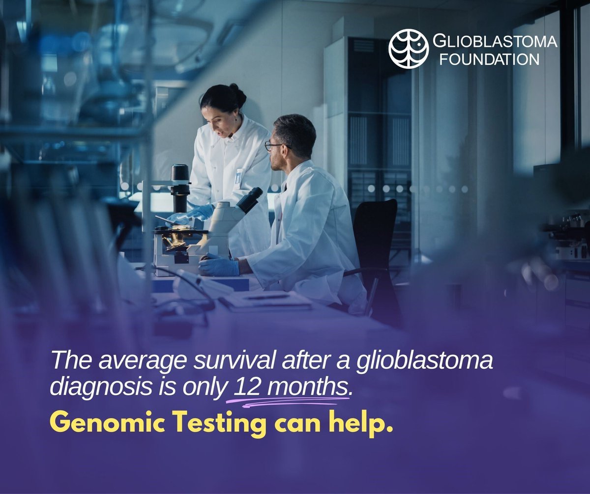 glioblastf's tweet image. Genomic testing has the power to revolutionize glioblastoma treatment by helping personalize treatment strategies and match patients with the best targeted therapies faster.
Get involved and sign up below to learn more about genomic testing for yourself or a loved one.…