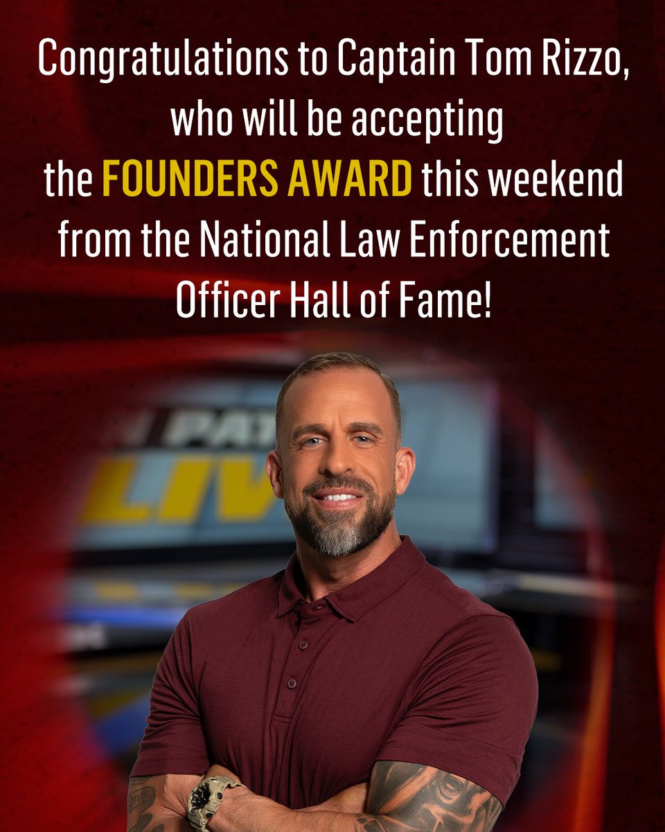 We would like to congratulate Captain Tom Rizzo who is accepting the FOUNDER'S AWARD this weekend from the National Law Enforcement Officer Hall of Fame! #OPLive #REELZ #OPNation