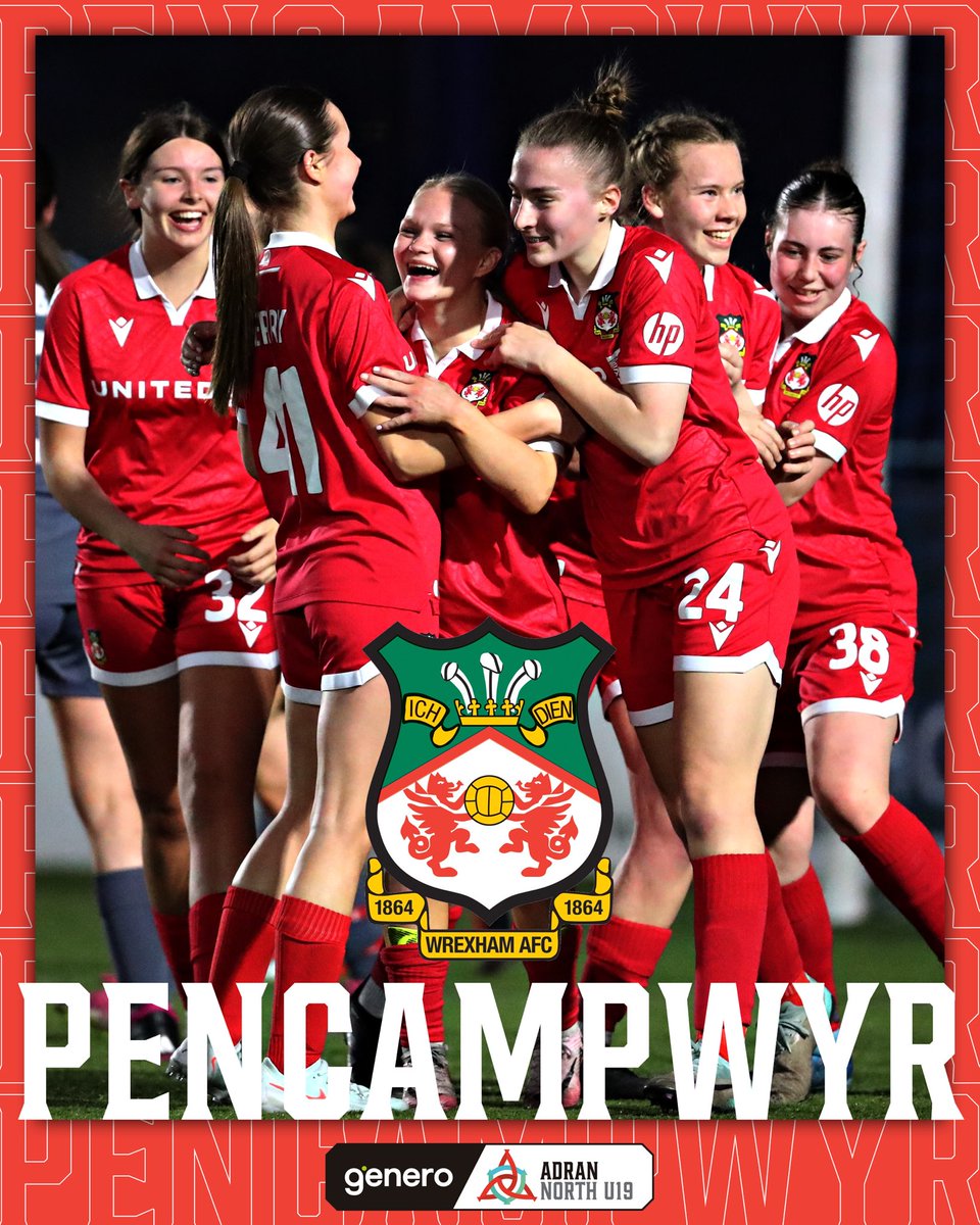Genero Adran Leagues π΄σ §σ ’σ ·σ ¬σ ³σ Ώ (@adranleagues) on Twitter photo The Red Dragons seal the #GeneroAdranNorthU19 title! π
Llongyfarchiadau mawr, <a href="/WrexhamAFCWomen/">Wrexham AFC Women</a>! π The Red Dragons seal the #GeneroAdranNorthU19 title! π
Llongyfarchiadau mawr, <a href="/WrexhamAFCWomen/">Wrexham AFC Women</a>! π