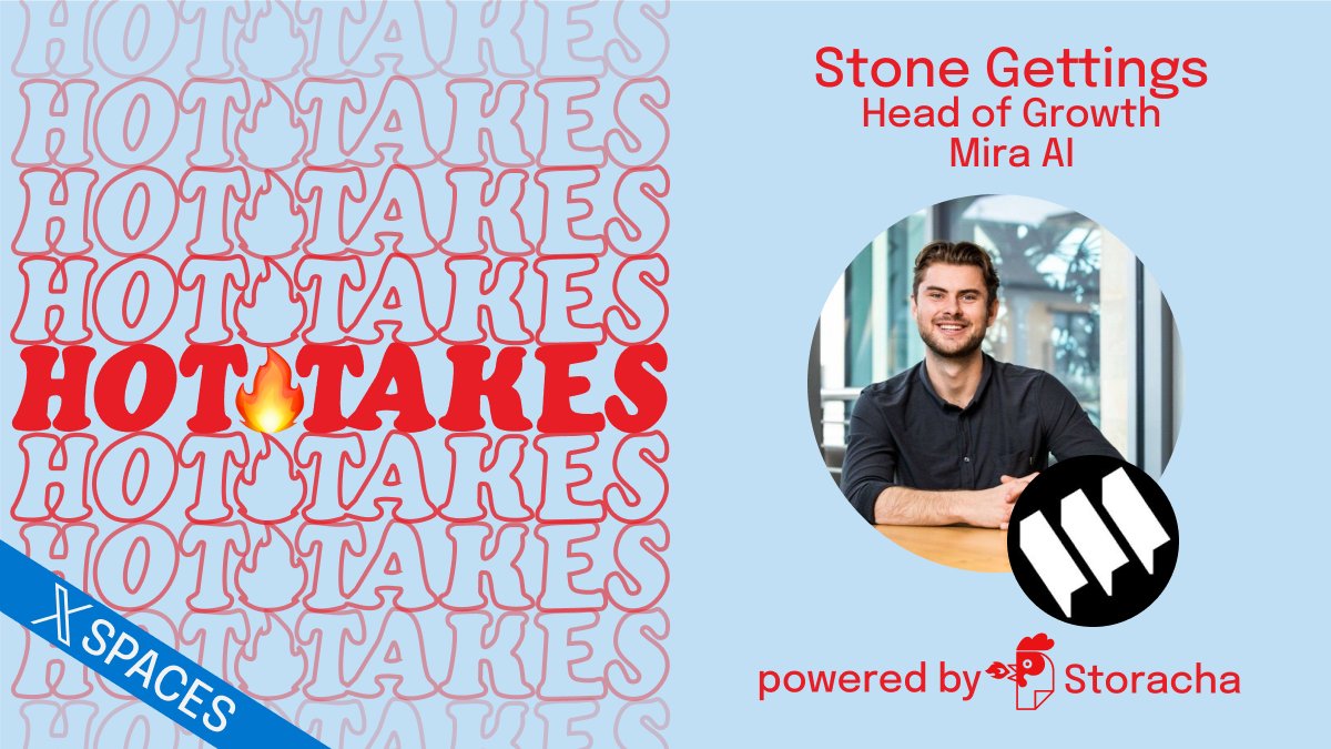 🌶️ HOT🔥TAKES INCOMING 🌶️

Next week, we’re joined by <a href="/stone_gettings/">Stone</a>, Head of Growth at <a href="/Mira_Network/">Mira (3/3)</a>, to dive into the future of trustless AI, verifiable data, &amp; our new collab powering it all.

📅 April 17, 10:30am ET
🎙️ Set a reminder: x.com/i/spaces/1vOxw…