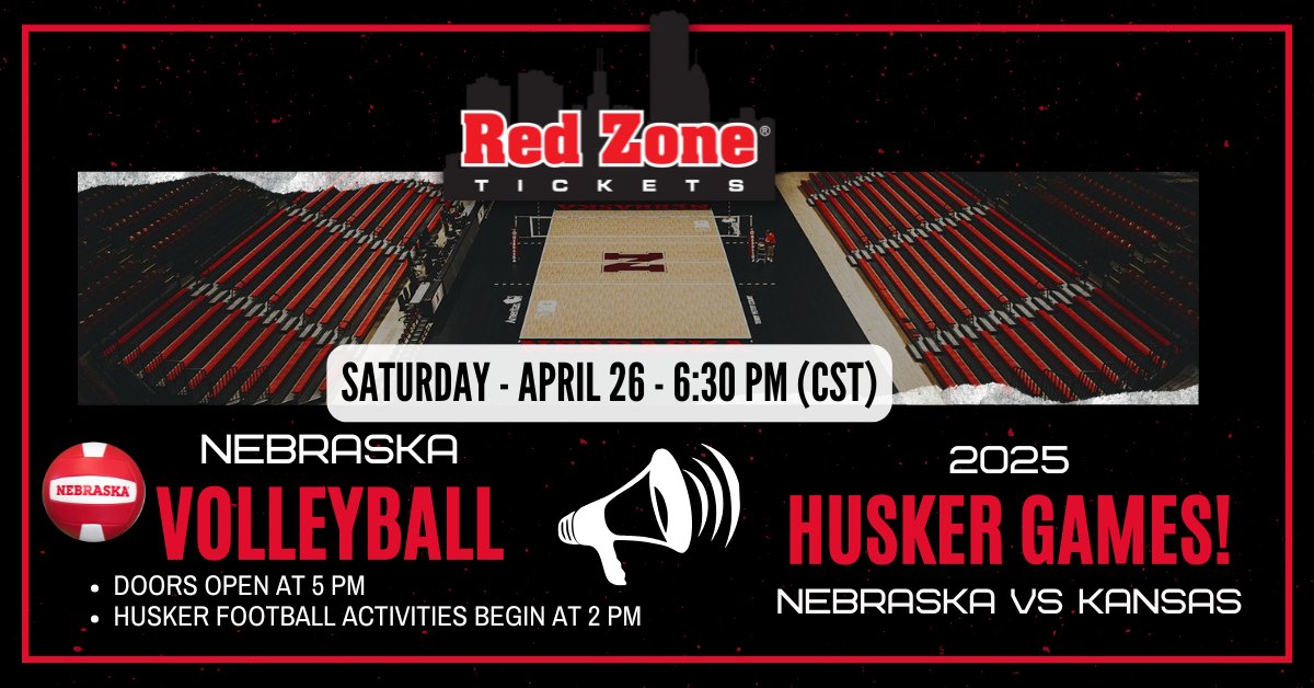 RedZoneTickets's tweet image. A rare occurrence getting to see Nebraska Volleyball take on another top opponent this early in the year! 

Don't miss it as they take on Kansas for Nebraska's first ever 'Husker Games' event! 
#huskergames #volleyball #nebraskavolleyball #lincoln

🎟: redzonetickets.com/tickets/7027541
