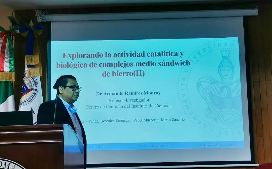 Agradecemos al Dr. Armando Ramírez Monroy, de la #BUAP, por su conferencia: Explorando la actividad catalítica y biológica de complejos medio sándwich de hierro(II) en el #EQI2025. ¡Gracias!
#OrganometallicChemistry #catalysis