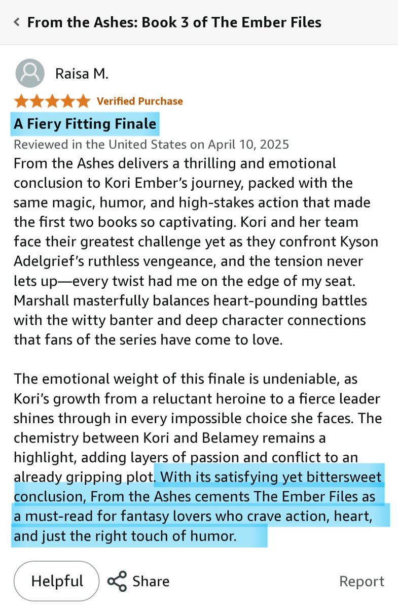 WritingSparkle's tweet image. Thank you for the kind words, Raisa.
#BookReview #ReaderReview #review #FromtheAshes #Canadian