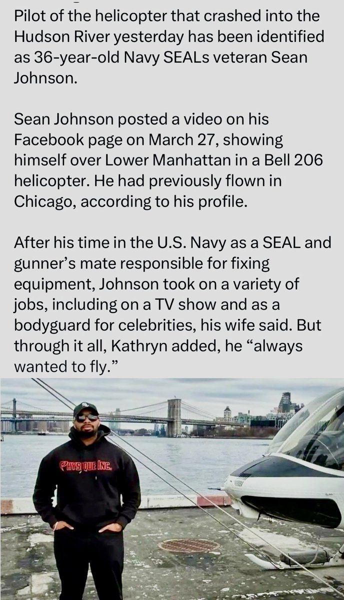 AngelTGSBr's tweet photo. RIP Descansem em paz, as 6 vítimas fatais da queda do helicóptero 🚁 ontem no Rio Hudson em NYC 🇺🇸 durante um vôo turístico panorâmico! 
🙏🏻🥹🥹🥹 https://t.co/YGlmiqoyo4