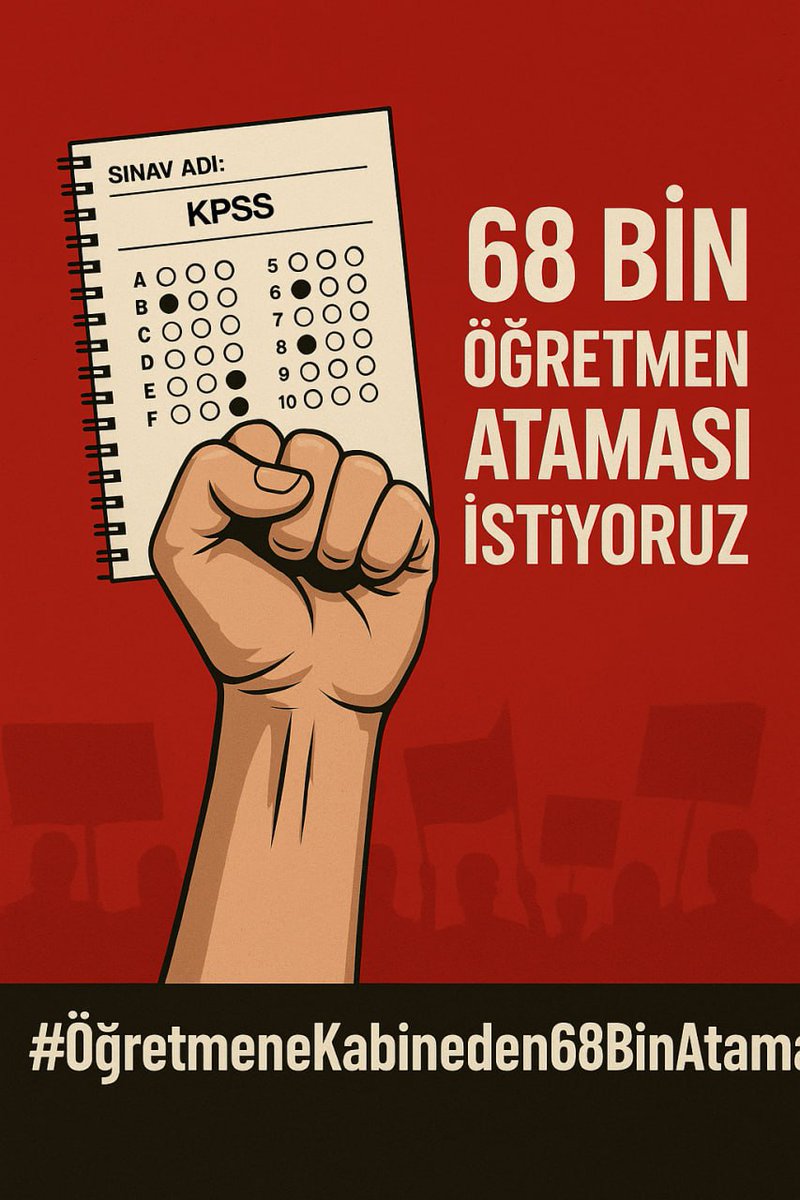 2024 KPSS puanıyla 68bin öğretmen ataması bekliyoruz öğretmenler olarak sesimizi duyurun <a href="/RTErdogan/">Recep Tayyip Erdoğan</a> <a href="/EmineErdogan/">Emine Erdoğan</a> <a href="/Yusuf__Tekin/">Yusuf Tekin</a> <a href="/memetsimsek/">Mehmet Simsek</a> <a href="/hasandogan/">Hasan Doğan</a> <a href="/_cevdetyilmaz/">Cevdet Yılmaz</a> <a href="/cftcblnt/">Bülent ÇİFTCİ</a> <a href="/tcbestepe/">T.C. Cumhurbaşkanlığı</a> #ÖğretmeneKabineden68BinAtama
