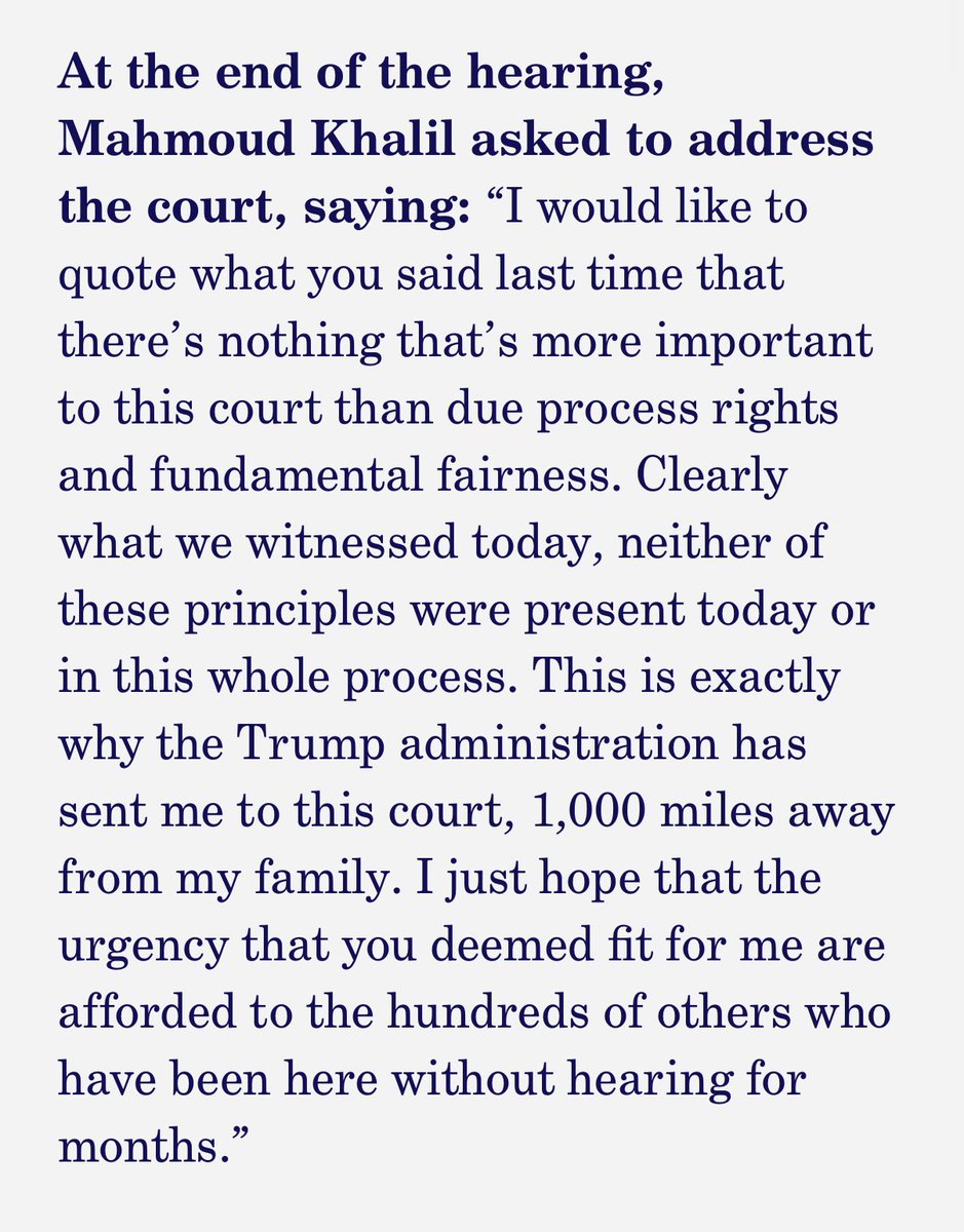Mahmoud Khalil’s words after today’s hearing.