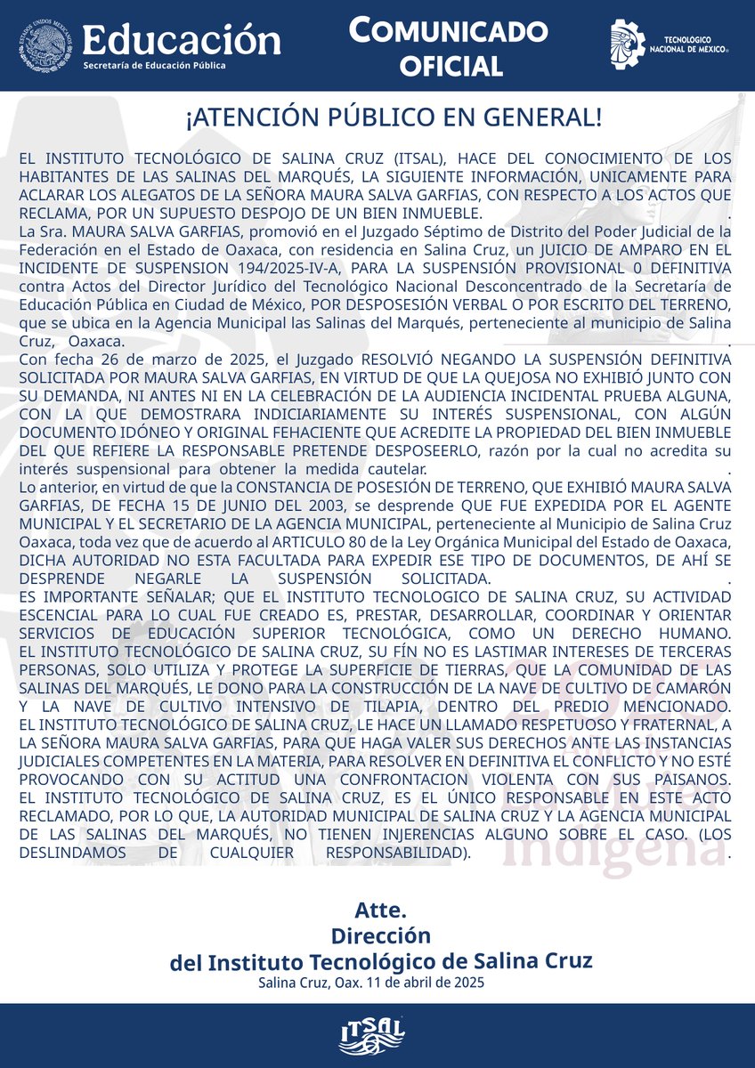 TecNM - Salina Cruz (@tecnmsalinacruz) on Twitter photo 