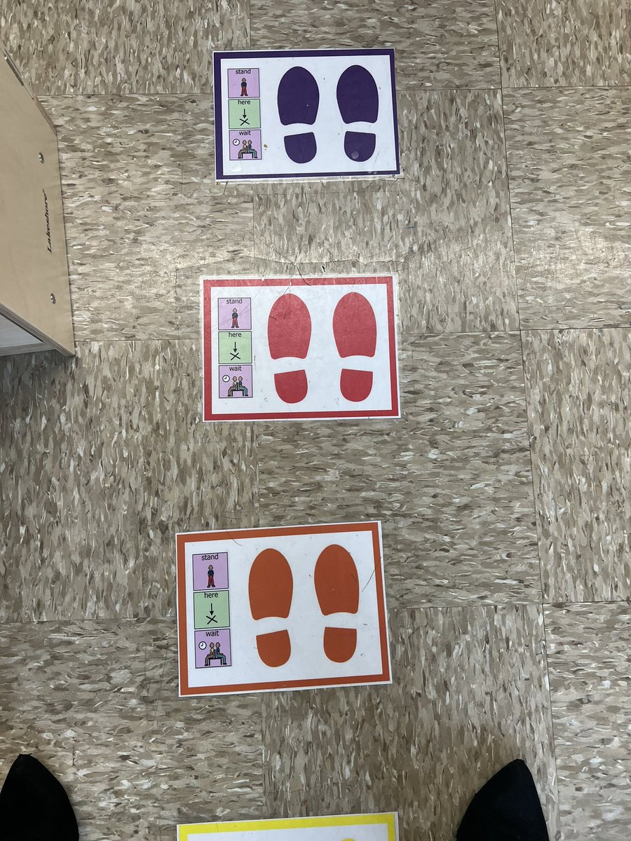 Great visual in PreK at Middlesex to help students with lining up.