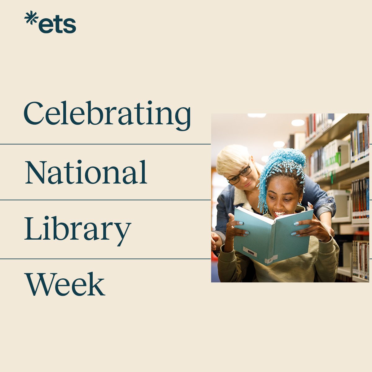 ETSInsights's tweet image. Did you know that the first #NationalLibraryWeek was observed in 1958?
As we wrap up this week, help celebrate the role #libraries and #librarians play in reading and enabling literacy for all.
How have libraries impacted your life? Share your stories in the comments!