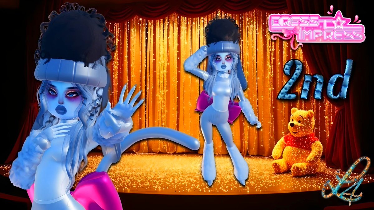 Luna4ura's tweet photo. Gloomy but gorgeous in Dress to Impress! Snagged 2nd place with my Eeyore vibe for the 'E' Characters theme. Tail’s not pinned, but I’m still sticking it to the competition! #DressToImpress #Roblox #EeyoreEnergy #CharacterChallenge https://t.co/9tUmiaWszL