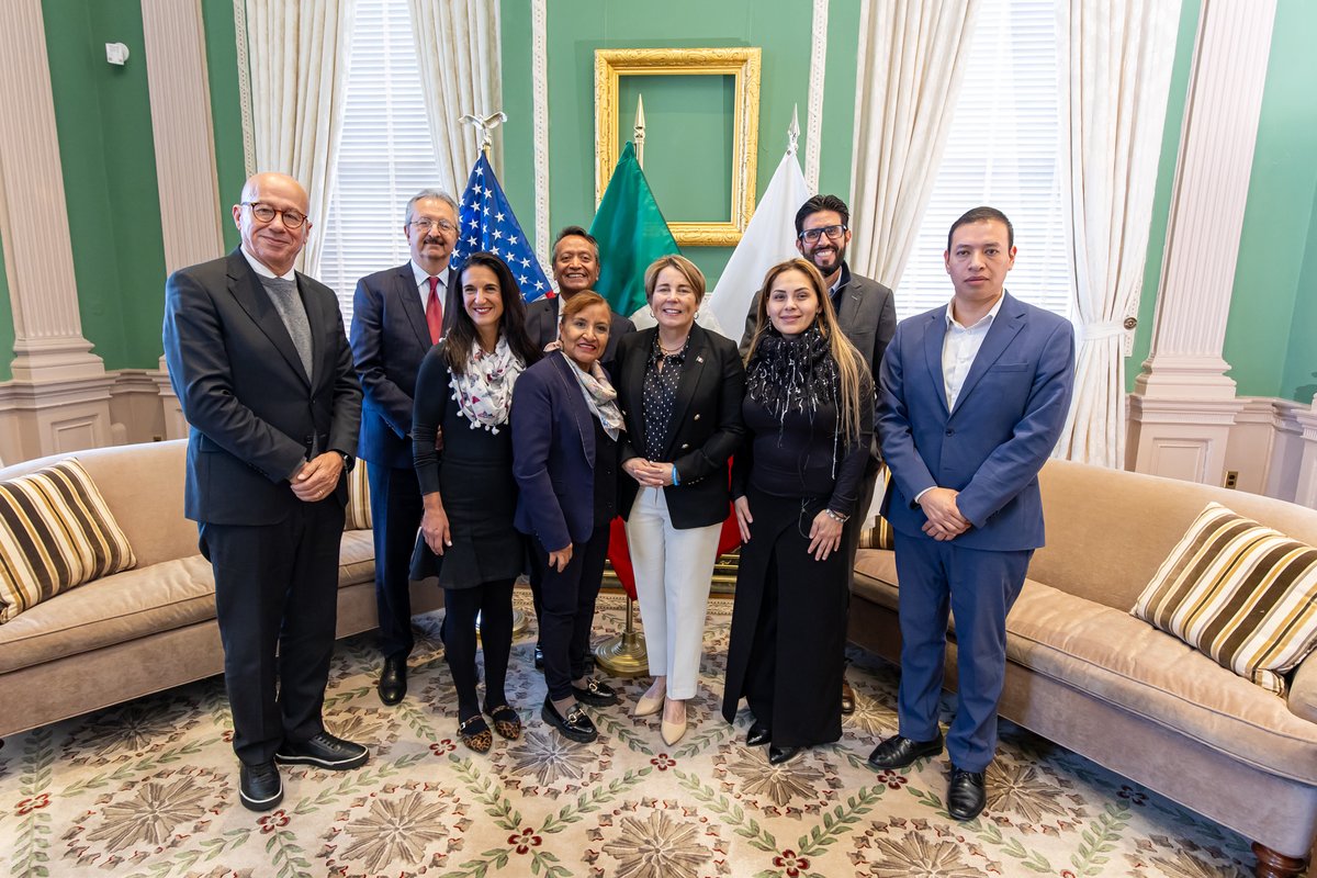 MassGovernor's tweet image. Massachusetts and Mexico have a strong partnership grounded in shared values and economic growth. Great to welcome leaders from Mexico to talk about Massachusetts world-leading life sciences ecosystem.