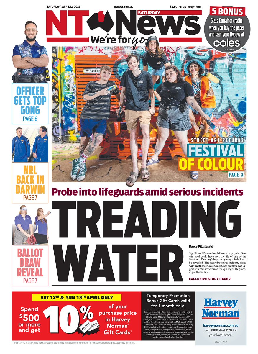 🇦🇺 Treading Water

▫‘Complete breakdown’: Lifeguard scrutiny after near-drowning at NT pool
▫<a href="/Drcyftz/">Darcy Fitzgerald</a>

#frontpagestoday #Australia <a href="/TheNTNews/">The NT News</a>