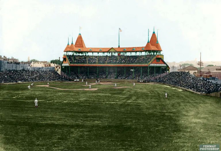 RedLegRI's tweet photo. @nut_history The South End Grounds, all wooden home of the Boston Red Stockings. Also the only professional league stadium to burn down in the middle of the game https://t.co/LMoBwTB3yJ