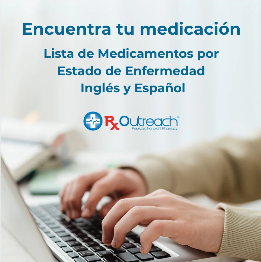 ¿Te sientes abrumado al buscar tu medicación?🤔 
@rxoutreach te facilita el proceso con una lista completa de medicamentos organizada por condición.

Encontrar el tratamiento adecuado está a solo un clic de distancia.💊💻

Para simplificar tu búsqueda: rxoutreach.org/find-your-medi…