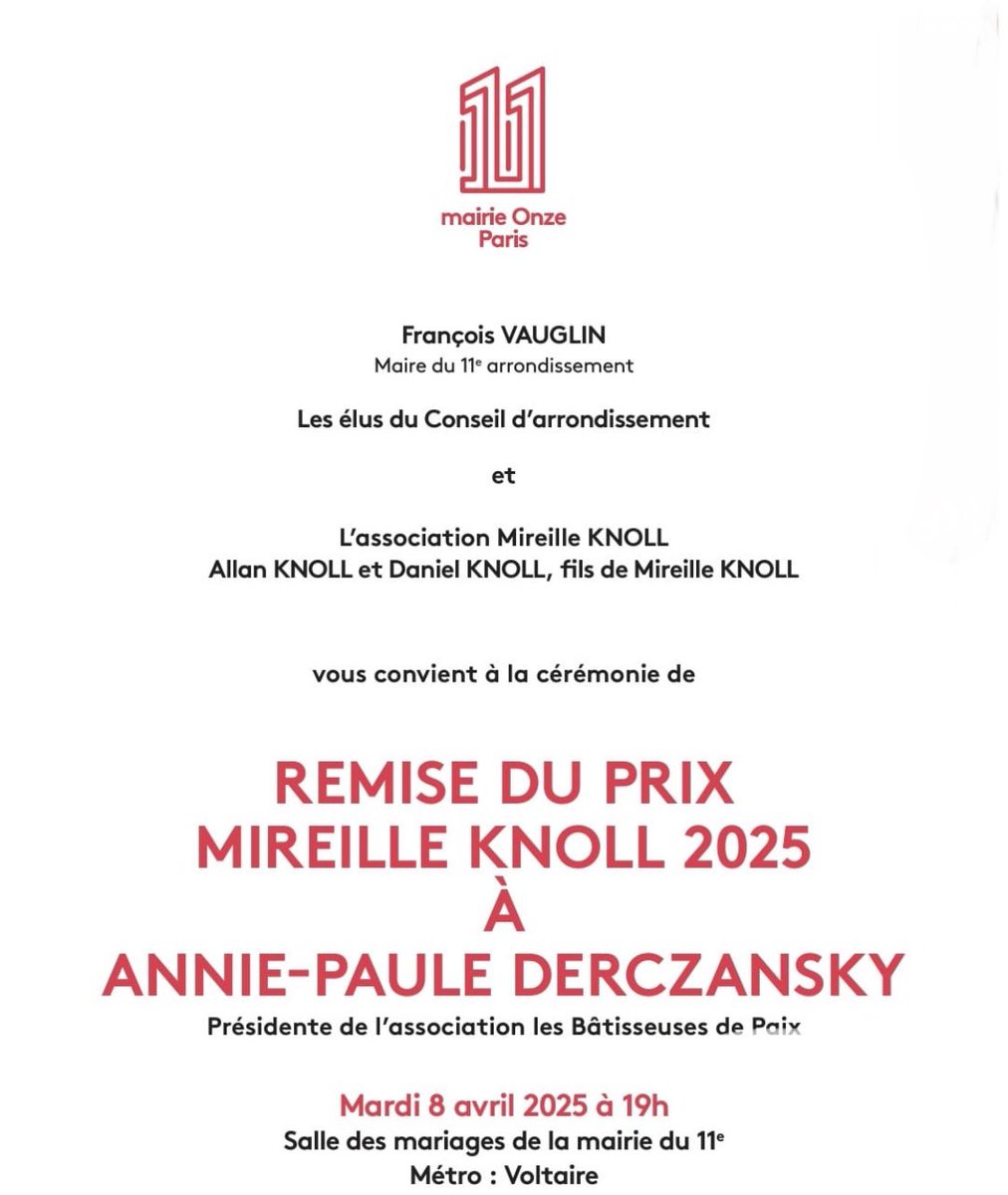 Josephmviere's tweet photo. Très honoré d’avoir été invité par @AllanKNOLL1  à la 
REMISE DU PRIX
MIREILLE KNOLL 2025 À 
ANNIE-PAULE DERCZANSKY https://t.co/U0a4qIjjTw