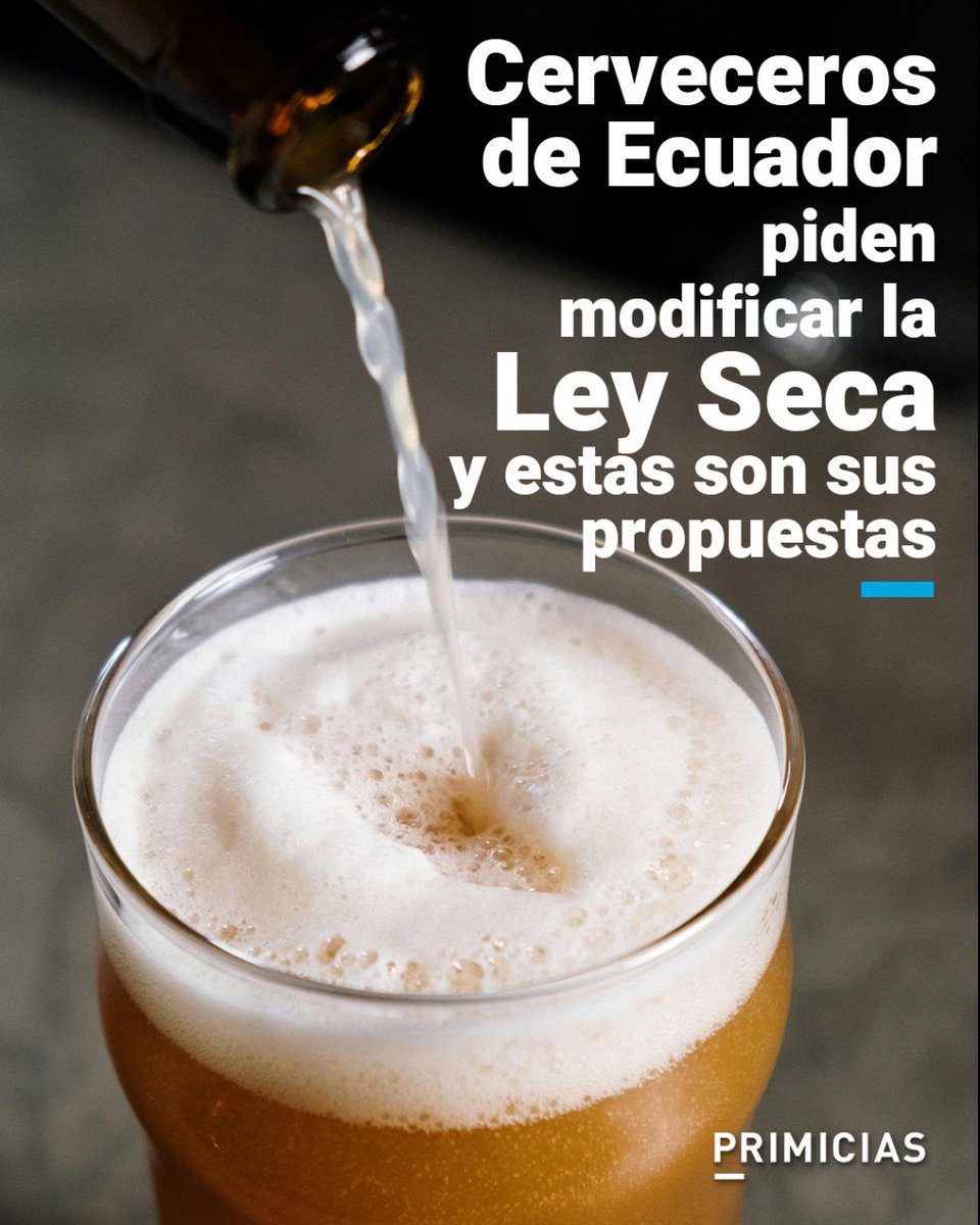 Primicias's tweet image. La Asociación de Cerveceros Artesanales del Ecuador advierte que la Ley Seca provoca pérdidas por cerca de USD 15 millones en cada jornada electoral. prim.ec/mPyg50VzgYo