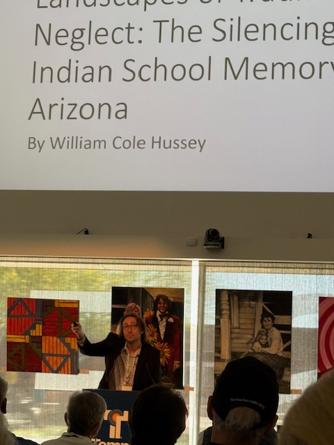 Graduate student Cole Hussey presented his research "Landscapes of Neglect: The Silencing of Indian School Memory in Arizona" at the Arizona History Convention last week.