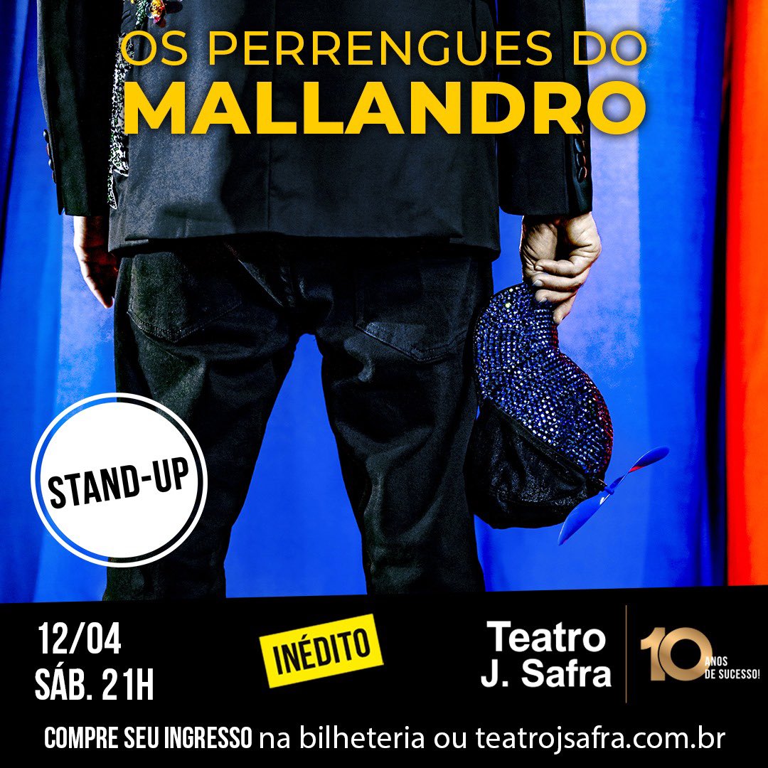 Sérgio Mallandro no Teatro J. Safra! 😂 OS PERRENGUES DO MALLANDRO 12/04, Amanhã às 21h. Stand-up imperdível com as histórias mais engraçadas deste humorista icônico! 🎟️ Ingressos a partir de R$ 40 na bilheteria ou teatrojsafra.com.br Não perca! 😉 #mallandro #teatrojsafra