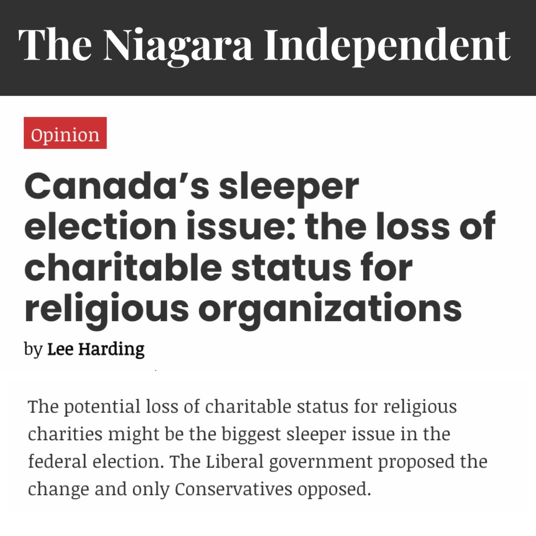 The Liberal plan to revoke the charitable status of religious organizations is an assault on people of faith across Canada.

40% of the 85,600 charities in Canada are religious organizations.

These are organizations that feed the hungry, support the elderly, rally around people