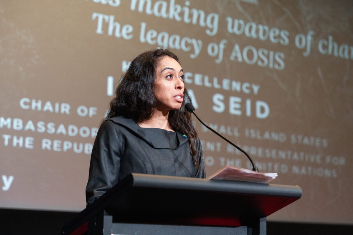 In February 2025, Ambassador Ilana Seid attended the 2025 Climate Integrity Summit, as Chair of the Alliance of Small Island States (AOSIS).  H.E. Seid delivered a speech on the critical role of integrating ocean-based solutions to combatting #climatechange 🌏.
