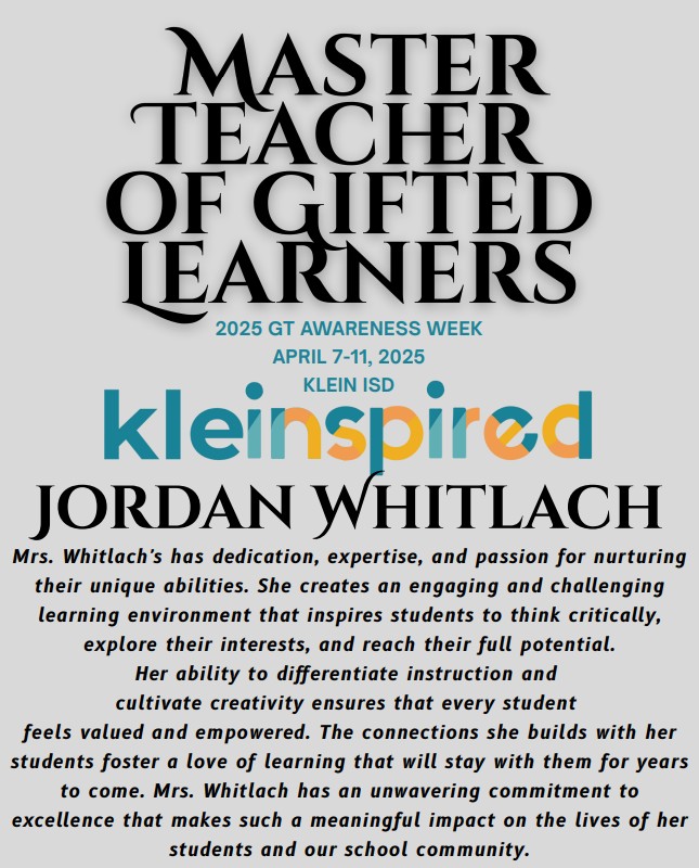 Kathleen Plott (@plottkplott) on Twitter photo #whyGT Celebrating our #KleinGT Ts!
<a href="/MetzlerKISD/">Metzler Elementary</a>
#peer_nominated #TAGT #GTWEEK
<a href="/KleinISD/">Klein ISD</a>
<a href="/CottonSala27481/">Chelle Cotton Salazar</a>
<a href="/gksee/">Gordon See</a>
bit.ly/MTKLEINGT25 #whyGT Celebrating our #KleinGT Ts!
<a href="/MetzlerKISD/">Metzler Elementary</a>
#peer_nominated #TAGT #GTWEEK
<a href="/KleinISD/">Klein ISD</a>
<a href="/CottonSala27481/">Chelle Cotton Salazar</a>
<a href="/gksee/">Gordon See</a>
bit.ly/MTKLEINGT25