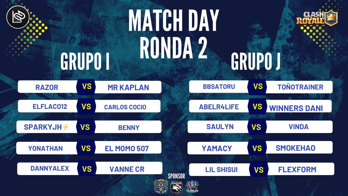 ¡Ronda 2 – Liga Panameña de Clash Royale!
Este viernes se enfrentan los grupos F al J
⏰ 8:00 PM hora Panamá / 7:00 PM hora México
⚔️ Duelos intensos
🔥 Estrategia pura en la arena
¡No te lo pierdas!

#ClashRoyale #LigaPanameñaCR #EsportsPTY #CRLatam