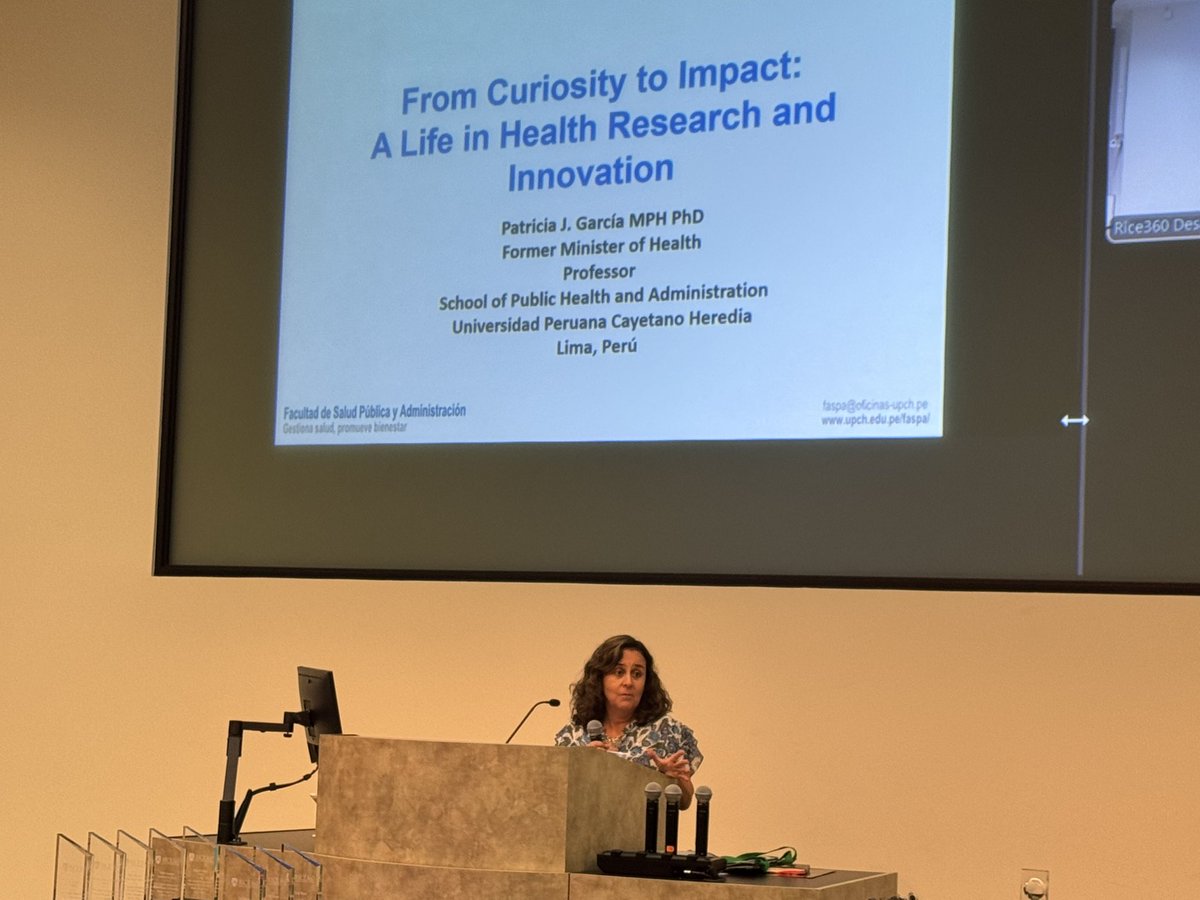 proud to host a leader in global public health - Dr. Patty Garcia - who received the Rice360 Innovation and Leadership award today. “Your legacy is the people you train and inspire” Dr. Garcia inspires us all!
