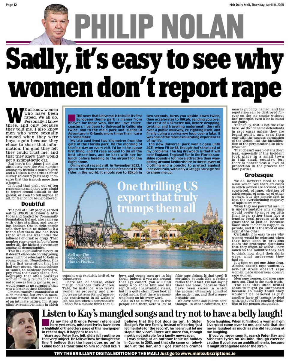 Philip Nolan (@philipnolan1) on Twitter photo There were some disturbing findings in this week’s Dublin Rape Crisis Centre survey. I had a few thoughts in yesterday’s <a href="/irishdailymail/">The Irish Daily Mail</a>. If you don’t know, you can tap the image, then expand with finger and thumb to read it, if you want to. There were some disturbing findings in this week’s Dublin Rape Crisis Centre survey. I had a few thoughts in yesterday’s <a href="/irishdailymail/">The Irish Daily Mail</a>. If you don’t know, you can tap the image, then expand with finger and thumb to read it, if you want to.