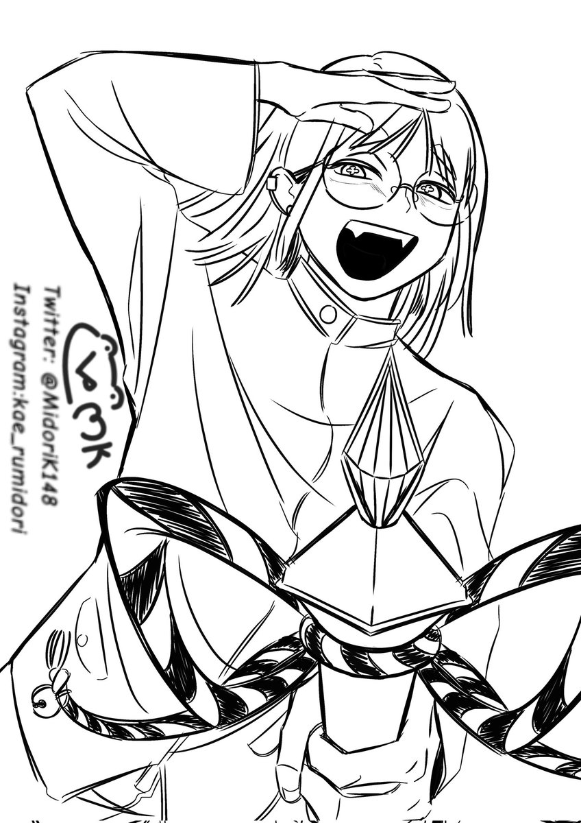 MidoriK148's tweet photo. A simple sketch to get rid of my artblock 🥲 https://t.co/Dc8ACXWTMY