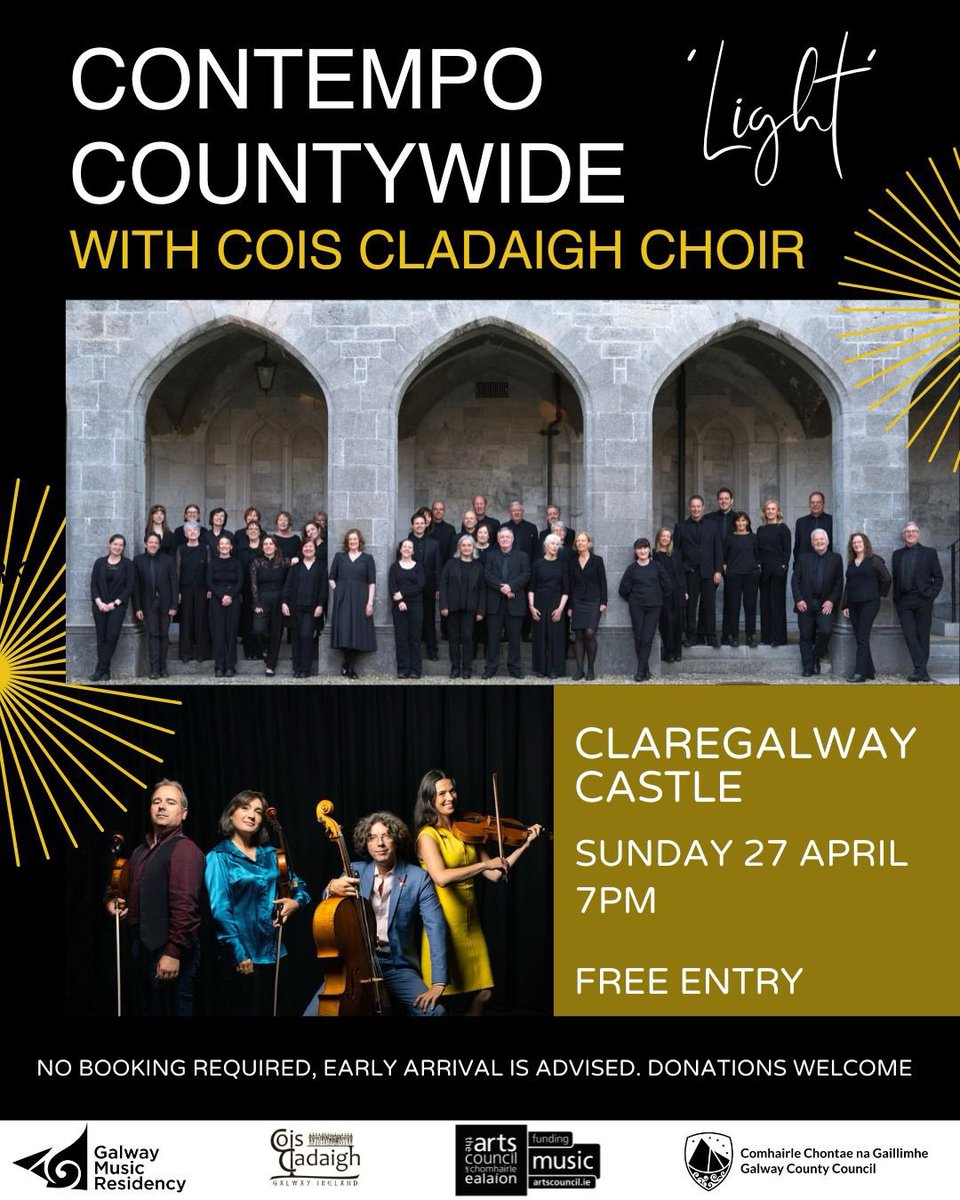 coiscladaigh's tweet photo. Delighted to be singing with @GalwayMusicRes #contempo at the #claregalwaycastle has the makings of a great evening https://t.co/mp2qBz3Bs5