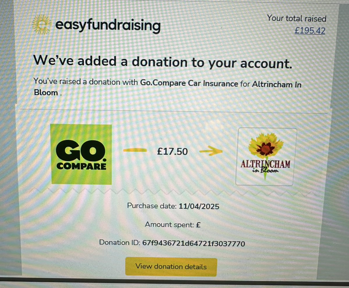 It’s so easy. I just renewed my home insurance with <a href="/Gocompare/">Go.Compare</a> and got us a £17.50 donation. It’s money for old rope so PLEASE PLEASE, if you’re buying online, check out via <a href="/easyuk/">easyfundraising</a> and you’ll be helping us out without actually dishing out yourself! 😆