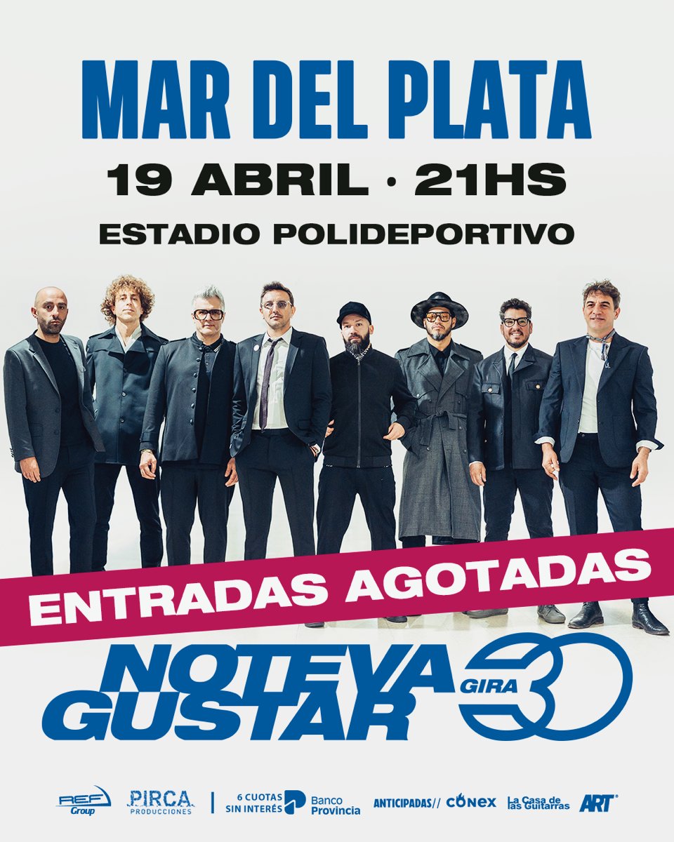 ntvgoficial's tweet photo. Gracias Mar del Plata! 😱🔥

ENTRADAS AGOTADAS para el show del 19/04 en el Estadio Polideportivo ✨🎶

Nos vemos muuuuy pronto! Se viene un fiestión! #NTVG30 🥳 https://t.co/UIfz3IPJON