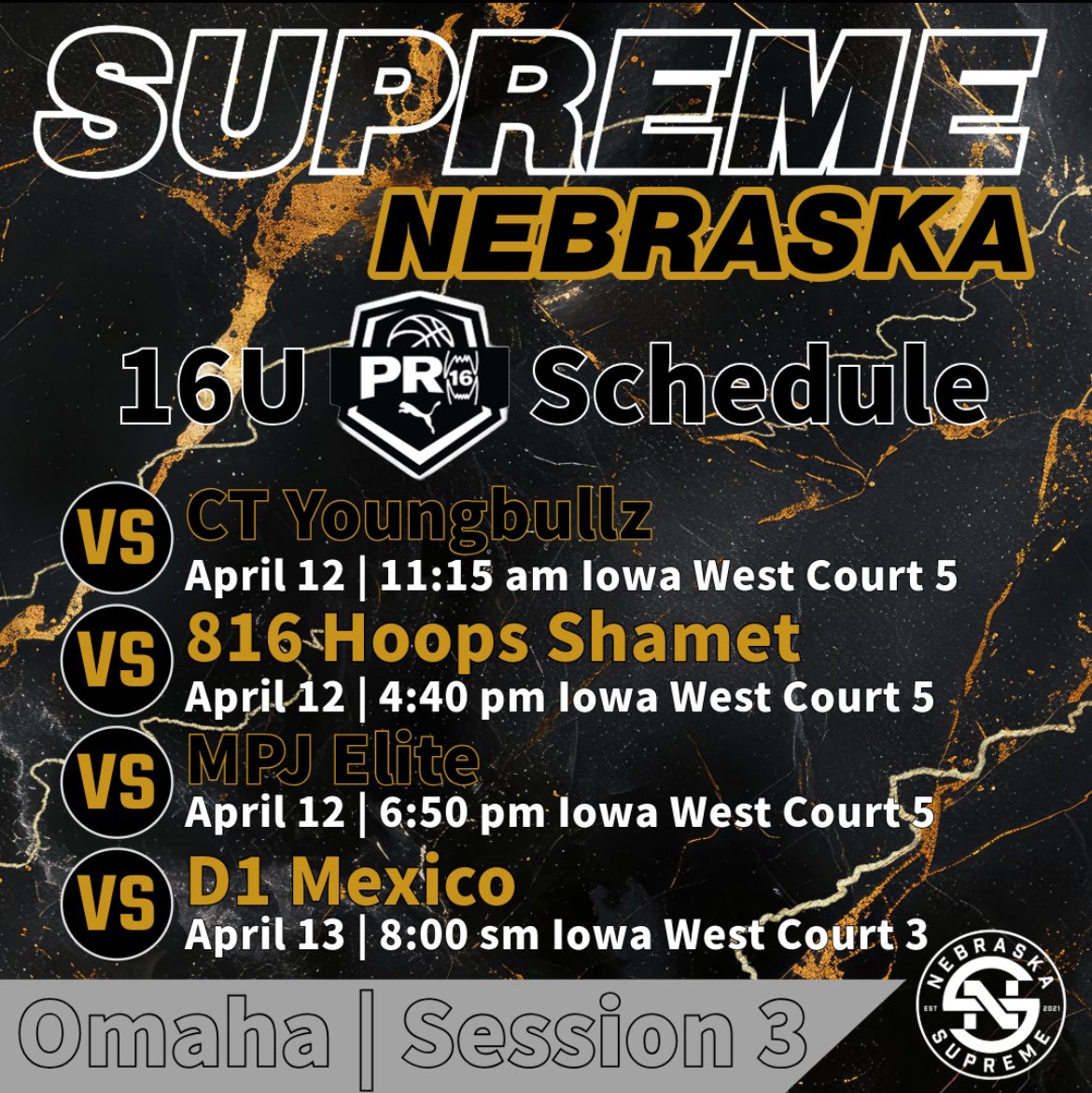 Jacob Padilla (@jacobpadilla_) on Twitter photo .<a href="/NebraskaSupreme/">Nebraska Supreme</a> PRO16 16U is back in action this week at <a href="/PRO16League/">PRO16/NXTPRO League</a> Session 3 in Omaha.
Roster and schedule below. .<a href="/NebraskaSupreme/">Nebraska Supreme</a> PRO16 16U is back in action this week at <a href="/PRO16League/">PRO16/NXTPRO League</a> Session 3 in Omaha.
Roster and schedule below.