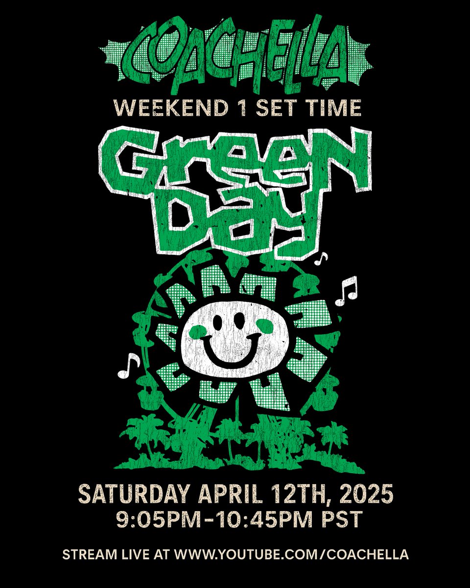 GreenDay's tweet image. .@COACHELLA WE'RE READY FOR YOU !!  

You (yes, YOU) can watch the action from the desert at home too 🌵 —&amp;gt; youtube.com/coachella  

See you soon 👋🏻