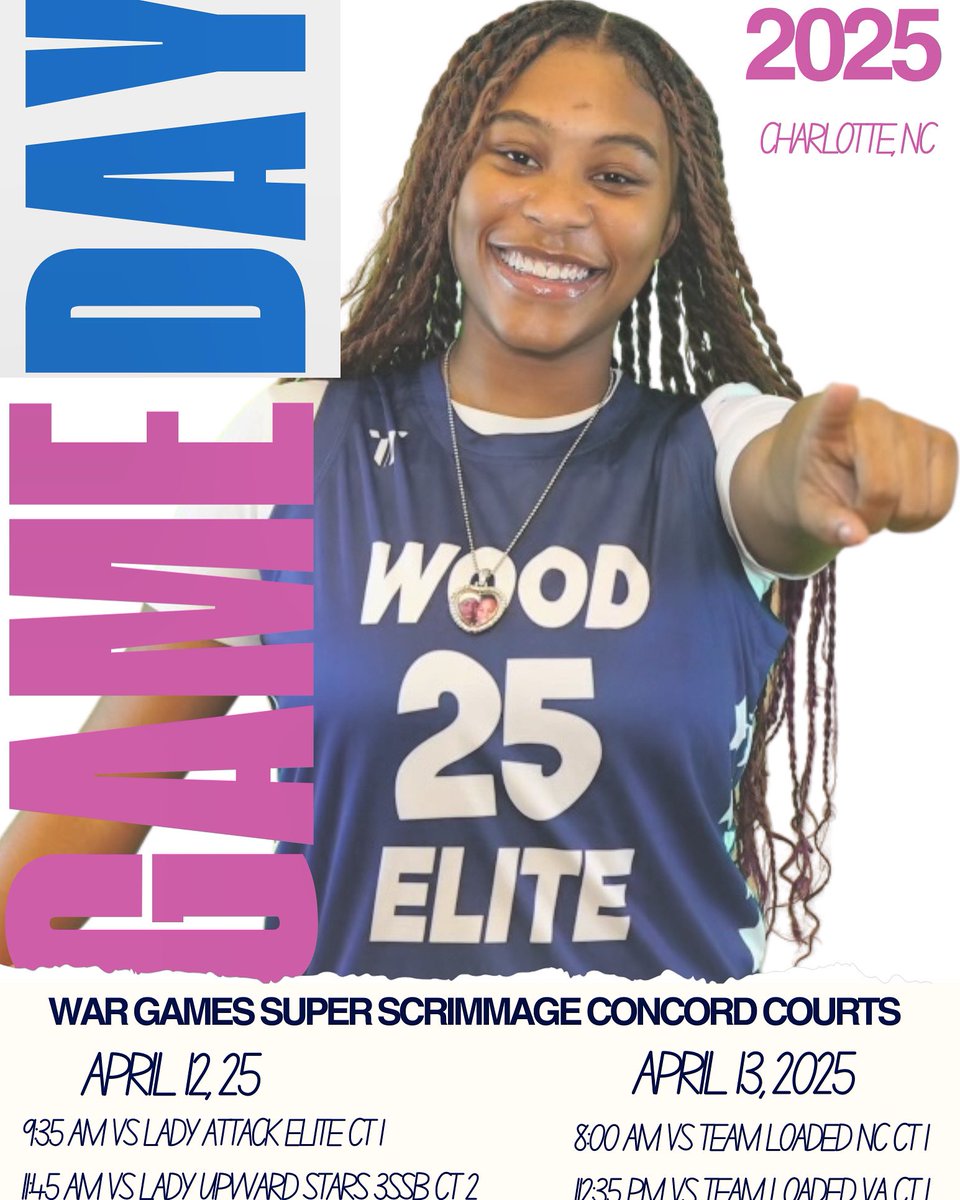 All the preparation leads to this. War Games in Charlotte — locked in and ready to compete. Time to make a statement. 

Me and my Wood Elite team are hitting the court in NC this weekend — come check us out! 🏀
