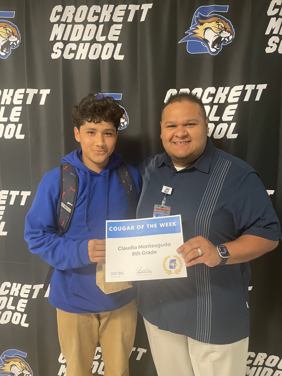 Crockett_MS's tweet photo. Congratulations to our @Crockett_MS 6th, 7th, &amp; 8th Grade Cougars of the Week ! We are extremely proud of you! Keep up the great work and keep showing your COUGAR PRIDE! #WhateverItTakes #IgniteIrvingISD #CougarSuccessEveryDayNothingLess https://t.co/oSxEQM5Fl4