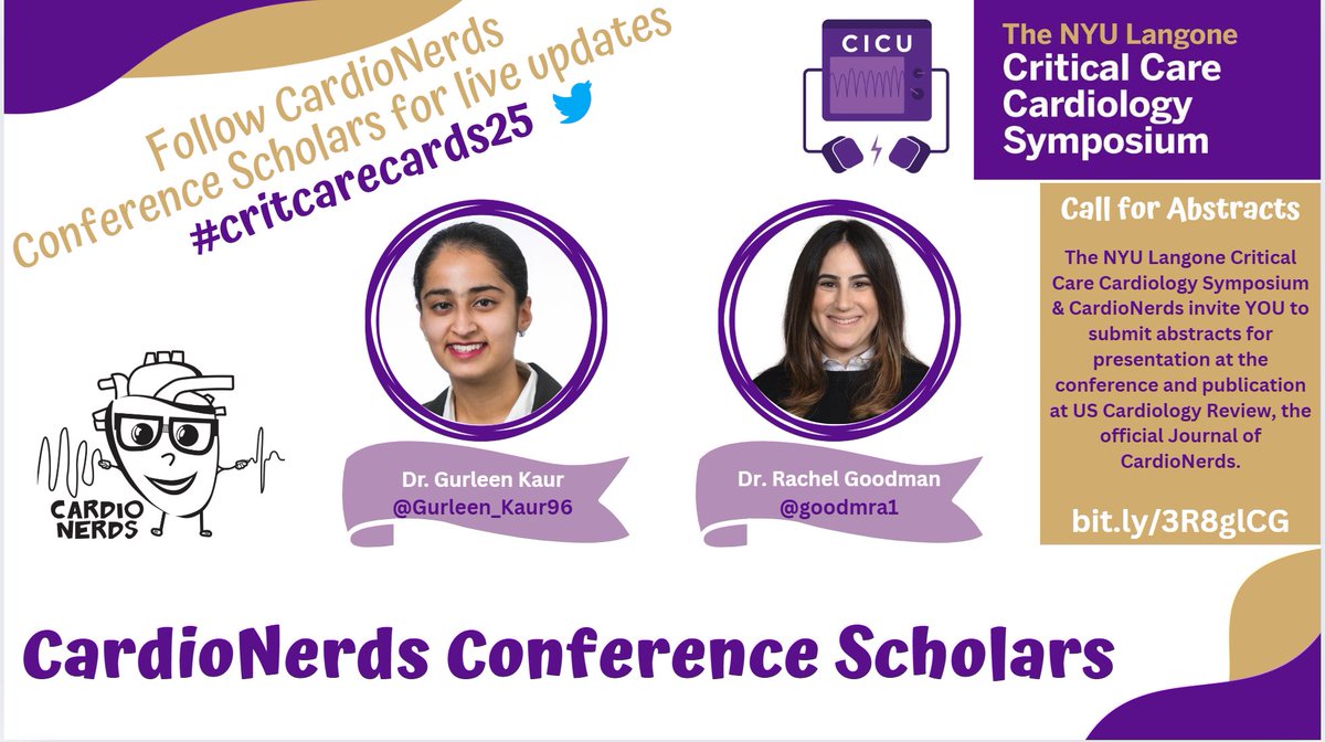 Gurleen Kaur, MD (@gurleen_kaur96) on Twitter photo The 5th Annual NYU Critical Care Cardiology Symposium is a can’t-miss event! #critcarecards25
Submit an abstract by July 11 & have the opportunity to be selected for publication in US Cardiology Review or the chance to present the case on <a href="/CardioNerds/">CardioNerds</a> podcast ✨ The 5th Annual NYU Critical Care Cardiology Symposium is a can’t-miss event! #critcarecards25
Submit an abstract by July 11 & have the opportunity to be selected for publication in US Cardiology Review or the chance to present the case on <a href="/CardioNerds/">CardioNerds</a> podcast ✨
