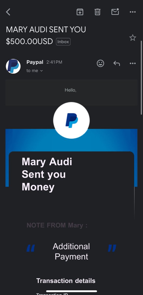 cbnc97's tweet photo. #wts For those selling kpop tickets don’t trust @nill_meno0 !!! THEY ARE A SCAMMER. They will send you a “PayPal confirmation” but it’s not true (always make sure to check the email it’s coming from!). They sent me this email below but it’s a scam don’t send them any money #kpop https://t.co/0IuIehymb6