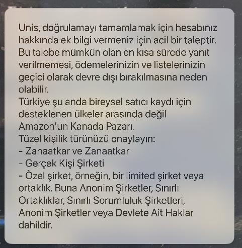 otuecom's tweet photo. 🇨🇦 Kriz mi? Fırsat mı?  🤔 

Amazon özellikle yeni hesaplara bildirim iletmeye başladı. ℹ️ https://t.co/ItSb167G6f