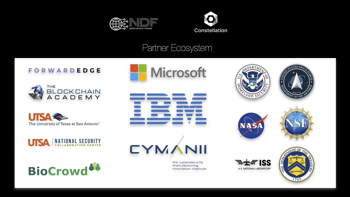 Conste11ation's tweet photo. 30 Different Federal Agencies are part of @UTSADigiFoundry 

Including:
🇺🇸Department of Treasury
🇺🇸NASA
🇺🇸Space Force 

All holding our native wallet @StargazerWallet 

$NDT &amp; $DAG are leading Federal adoption https://t.co/MpLCT5AKdl