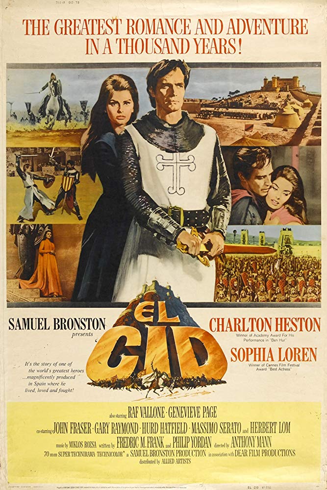 LibrosVintage's tweet photo. Desde las 21:55 en @TRECE_es Charlton Heston es Rodrigo Díaz de Vivar en 'El Cid' (1961) de Anthony Mann. Con Sofía Loren como Jimena.

Y el cantar de gesta y los romances se convirtieron en western...

Producida por Samuel Bronston https://t.co/jChPx8Ewi6