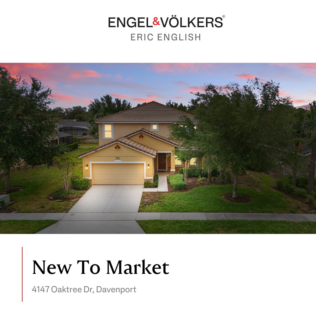 englisheric's tweet photo. New to Market | 4147 Oaktree Dr, Davenport. Turnkey, fully furnished, and just minutes from Disney! This 6-bedroom pool home in Solterra Resort is the ultimate vacation rental or primary residence. Offered at $699k https://t.co/0k2IOolA8q https://t.co/hlkqTnthOE