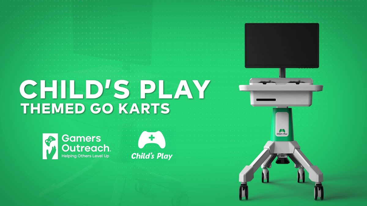 CPCharity's tweet image. In 2009, Child’s Play helped fund the very first @GamersOutreach GO Karts. Now, we're making an even bigger impact together for more hospitals! Get ready to roll with us as we deliver fun and connection to kids who need it most. Stay tuned for updates.
#GamersGiveBack