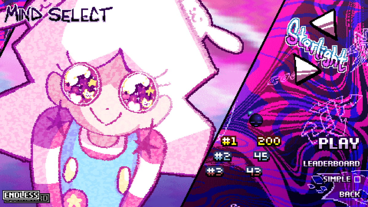 we just released version 1.0.3 for the demo.
it has a handful of fixes for bugs and crashes, and adds your top 3 local scores to the mind select.

this should be the final demo patch for the foreseeable future.

full patch notes here: store.steampowered.com/news/app/27010…