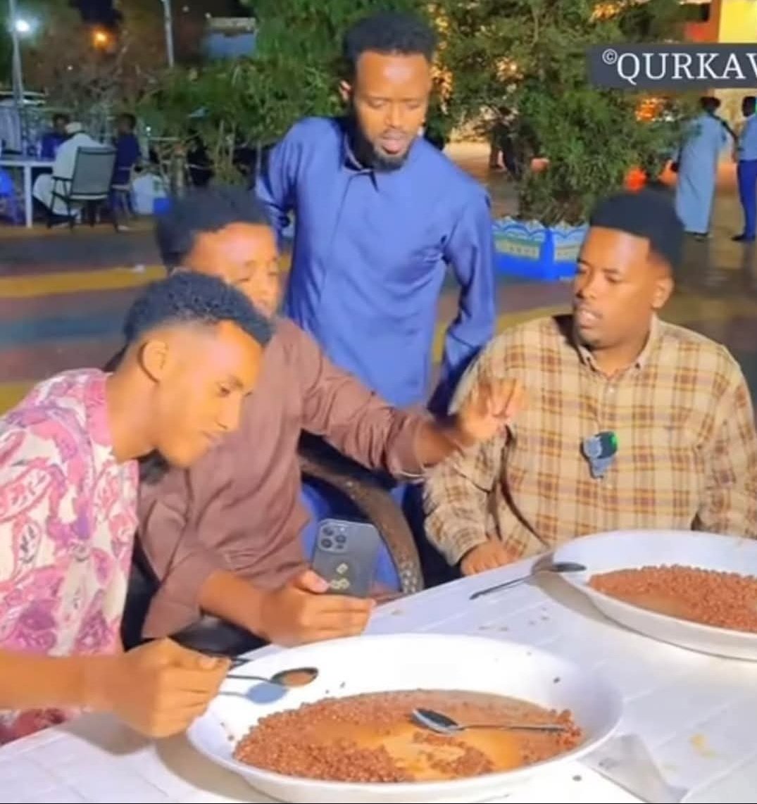 Hawiye Youth in Eastern Sool Somaliland eating their best meal